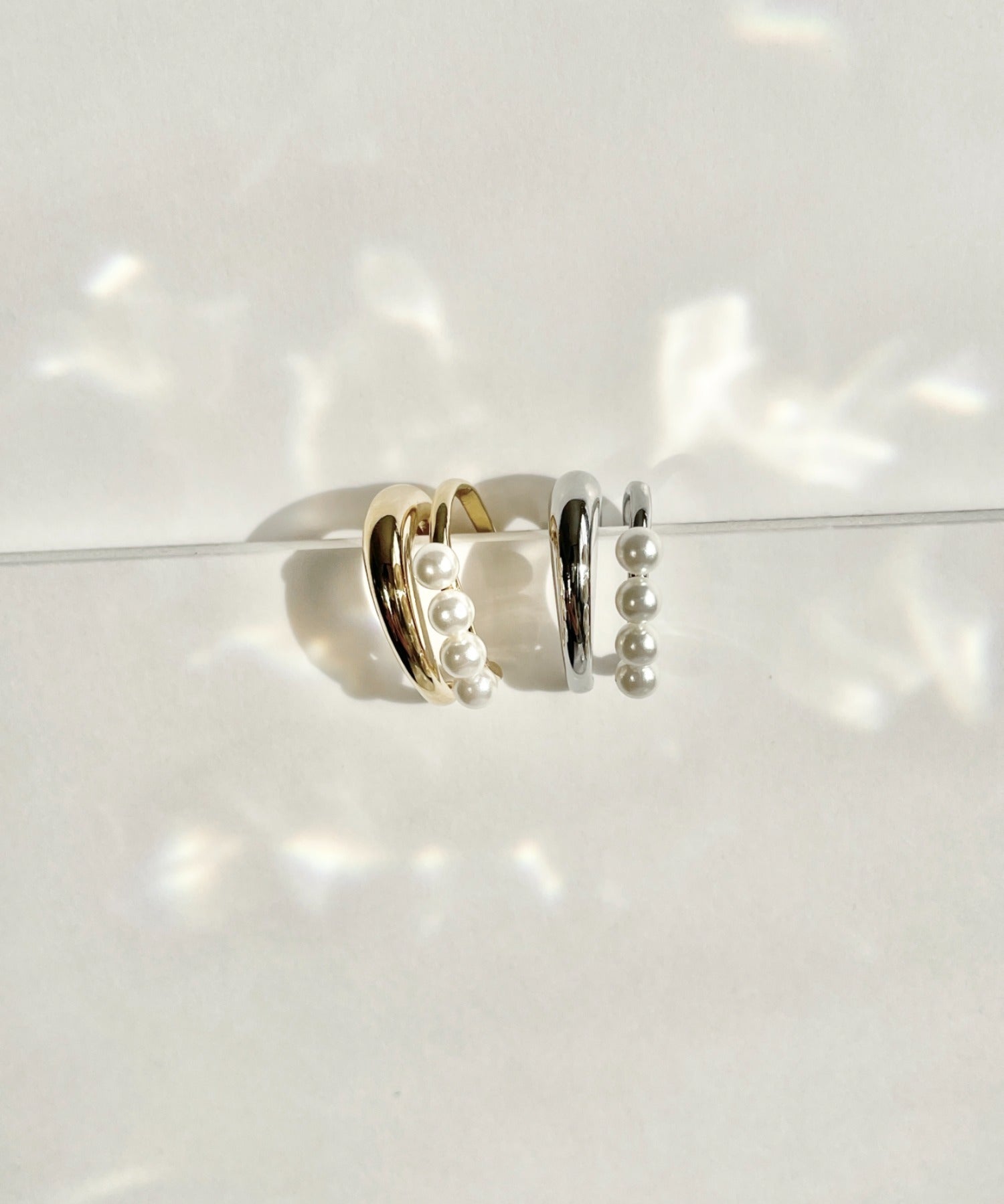 ciite' シーテ イヤーカフ 【 金属アレルギー対応 】ミニパールイヤーカフ サージカルステンレス