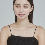 ciite' シーテ ネックレス 【 金属アレルギー対応 】 1mm スネークネックレス 2個セット サージカルステンレス 36～41cm, 39～44cm