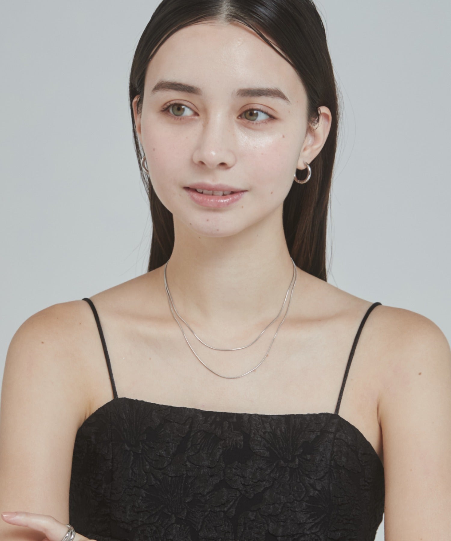 ciite' シーテ ネックレス 【 金属アレルギー対応 】 1mm スネークネックレス 2個セット サージカルステンレス 36～41cm, 39～44cm