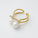 ciite' シーテ リング ビジューダブルパール リング