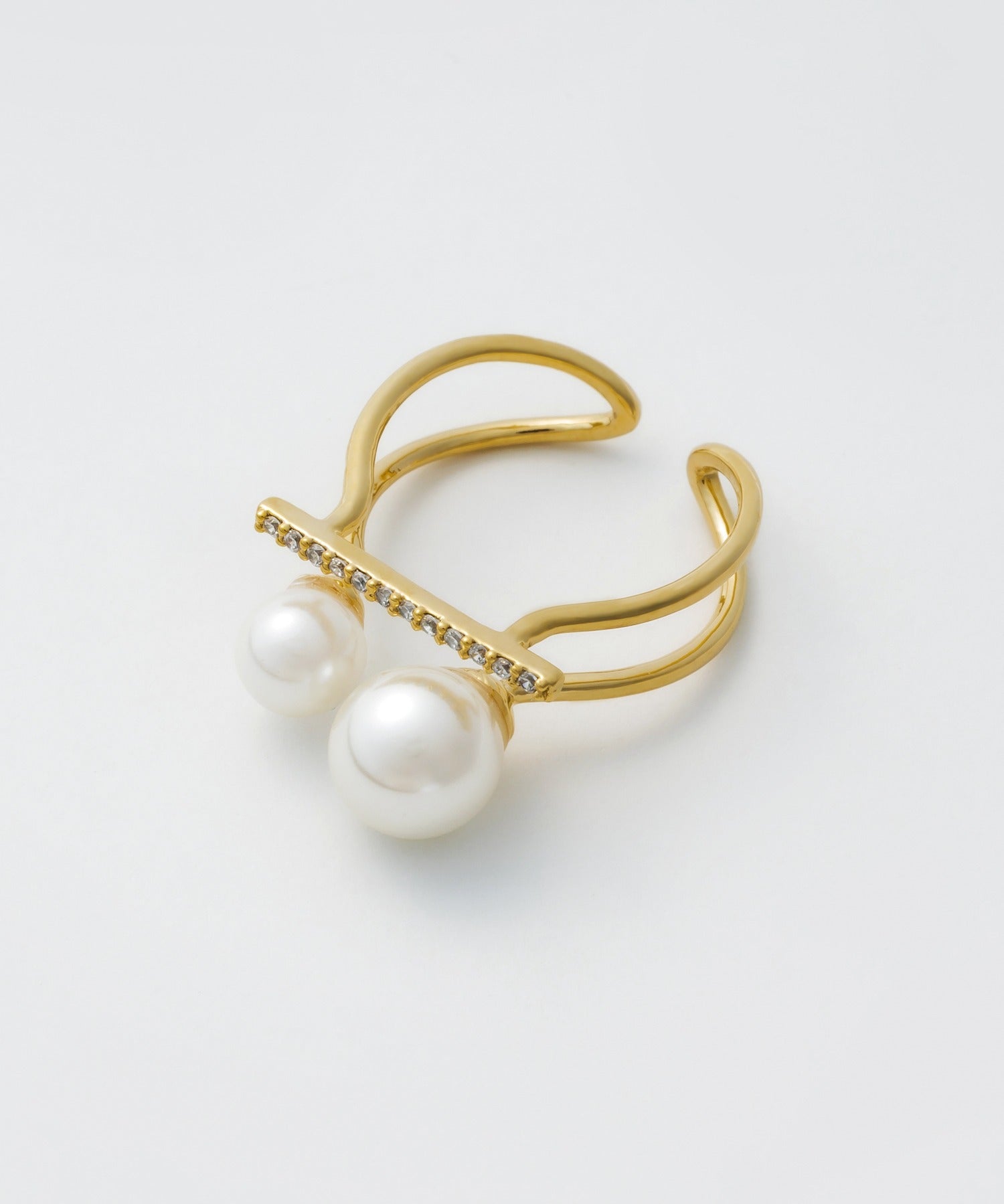 ciite' シーテ リング ビジューダブルパール リング