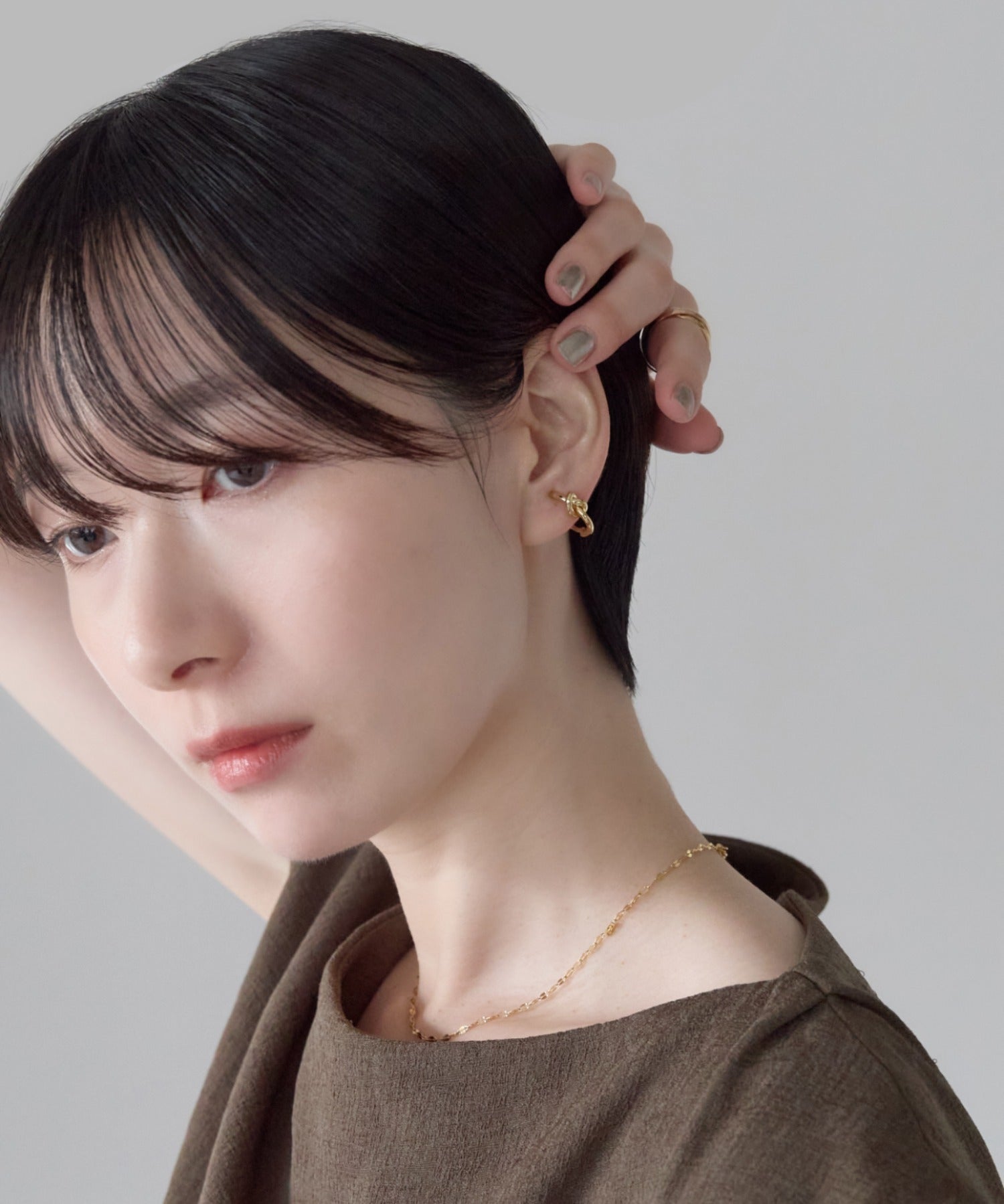 ciite' シーテ イヤリング シリコン付 ノットデザイン イヤリング