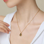 ciite' シーテ ネックレス 【 金属アレルギー対応 】 シズクビジューネックレス サージカルステンレス