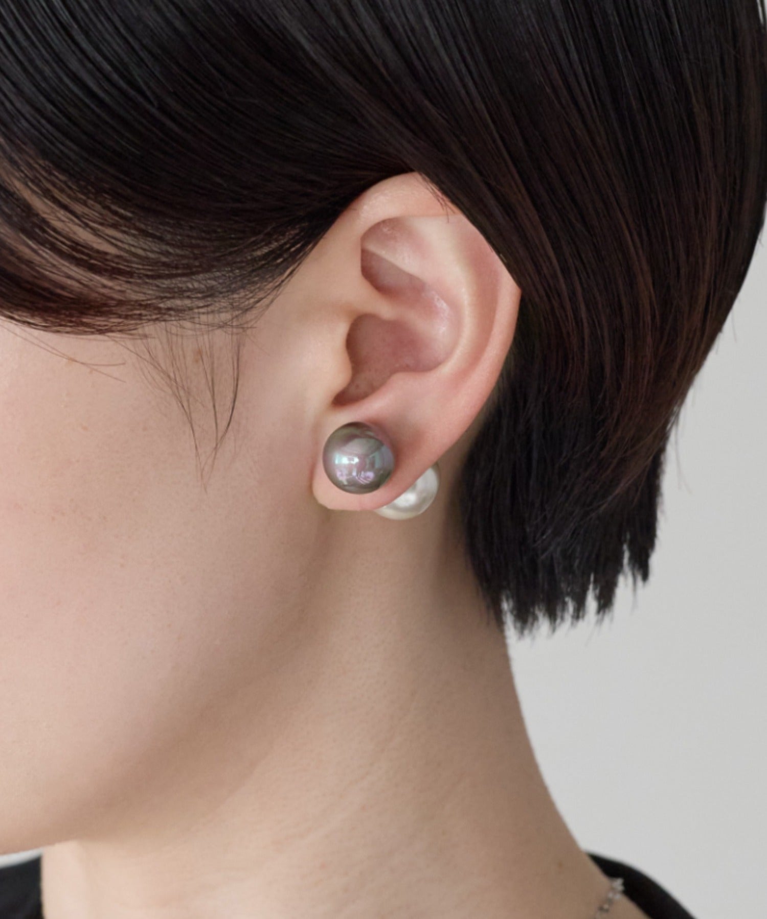 ciite' シーテ ピアス（両耳用） 2way バイカラー ダブルパールピアス