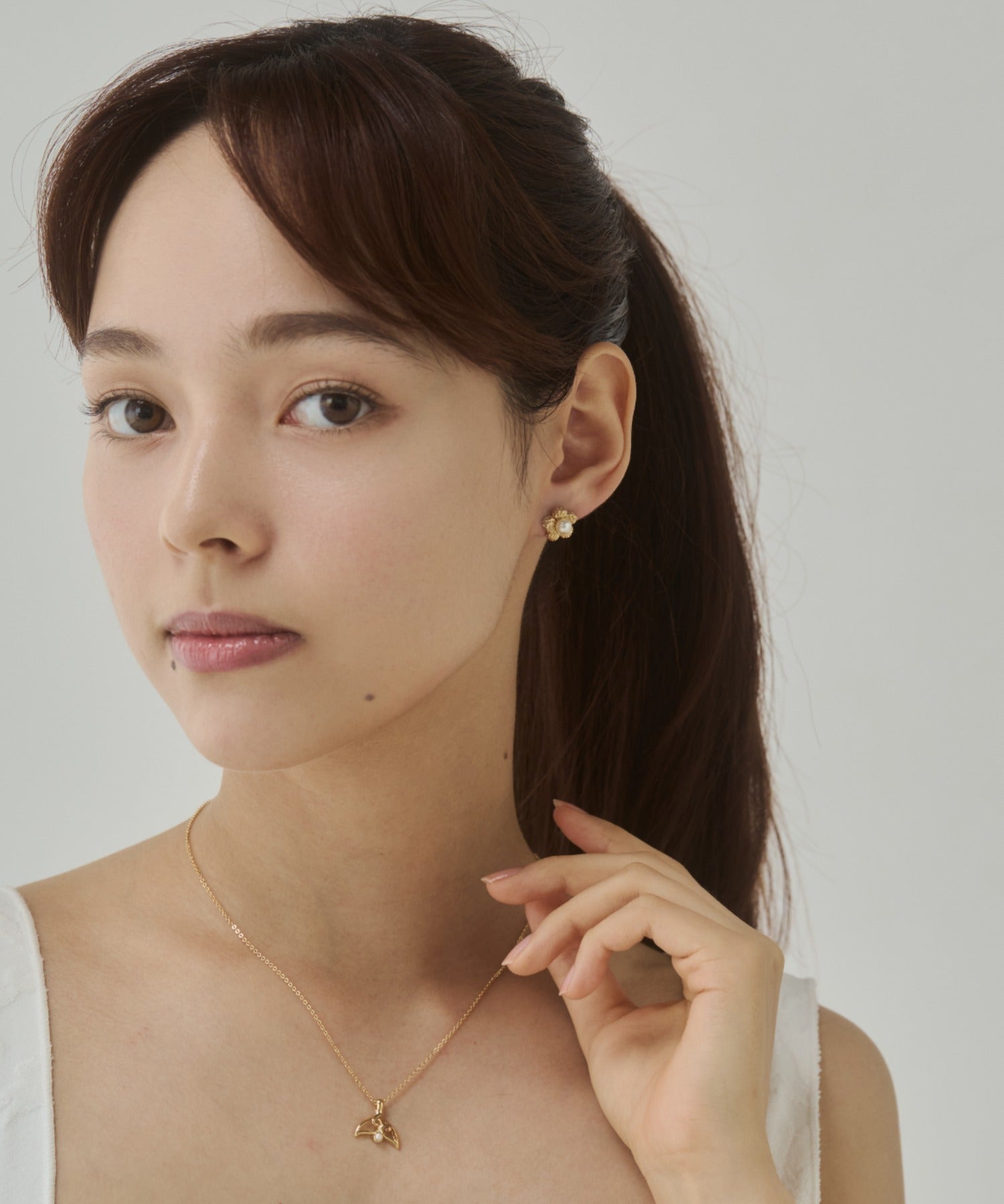 ciite' シーテ ピアス（両耳用） パール フラワーピアス（両耳用）