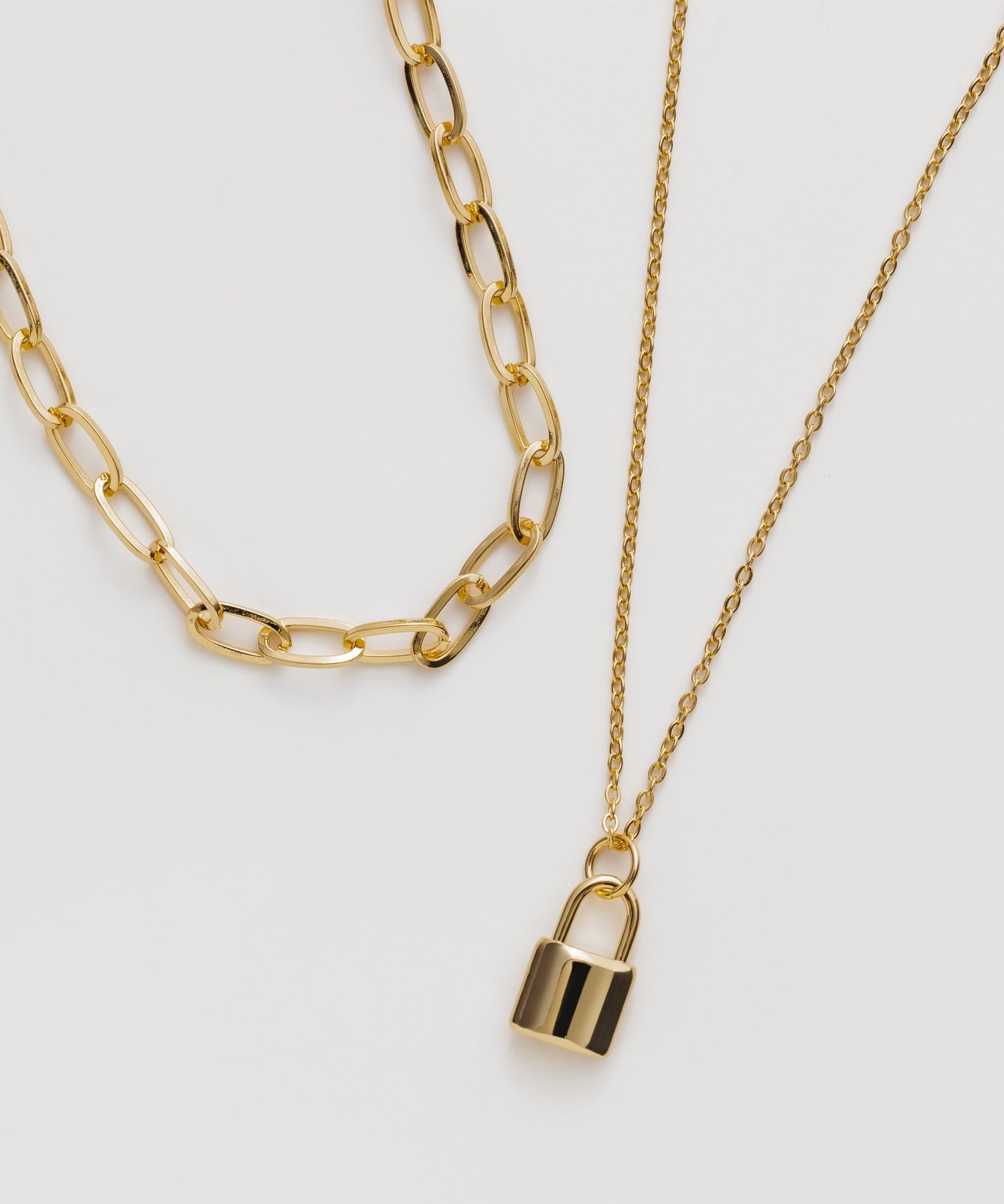 ciite' シーテ ネックレス 【 金属アレルギー対応 】 チェーン & パドロックネックレス 2セット