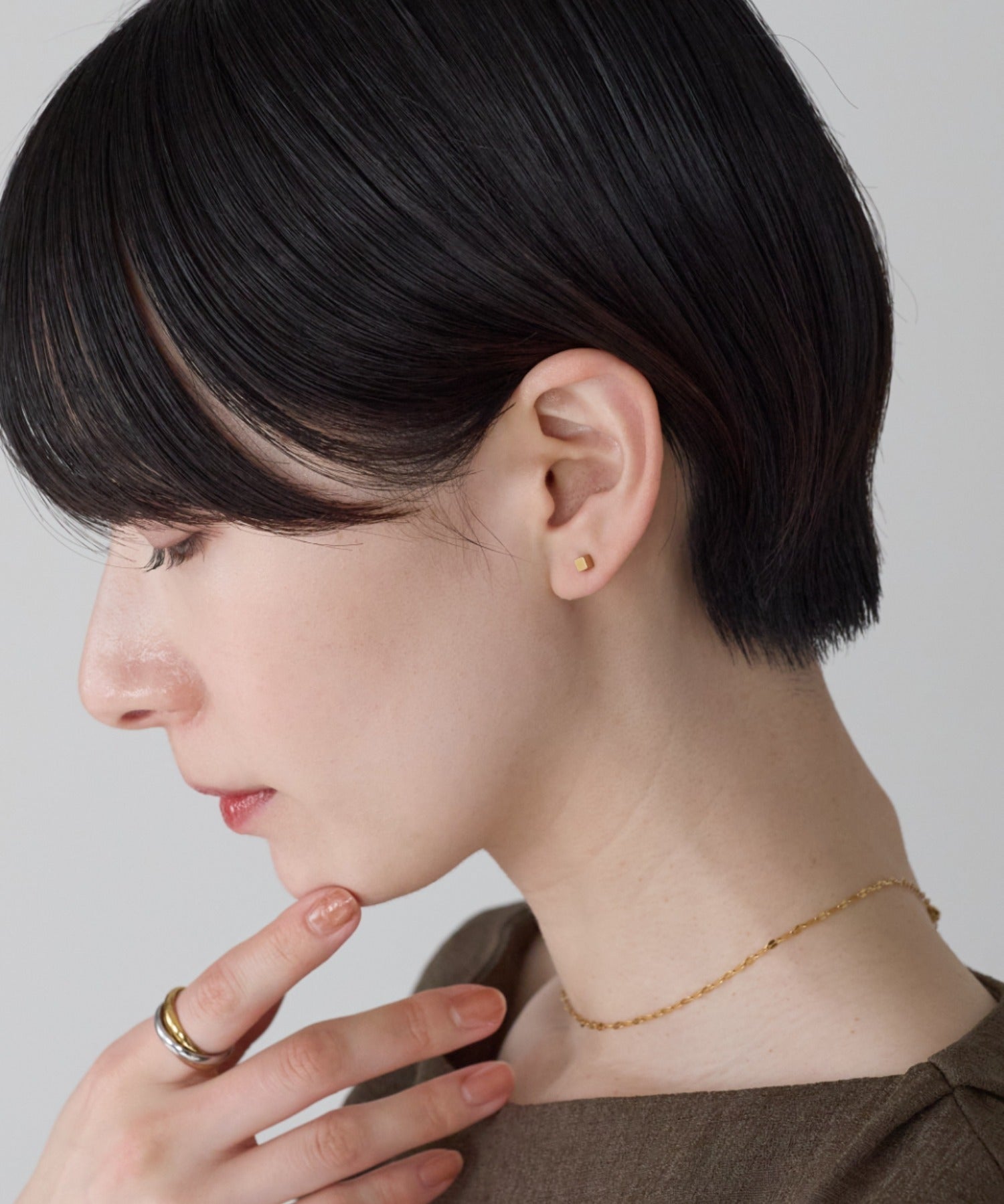 ciite' シーテ ピアス（両耳用） 【金属アレルギー対応】シンプルスクエア ピアス