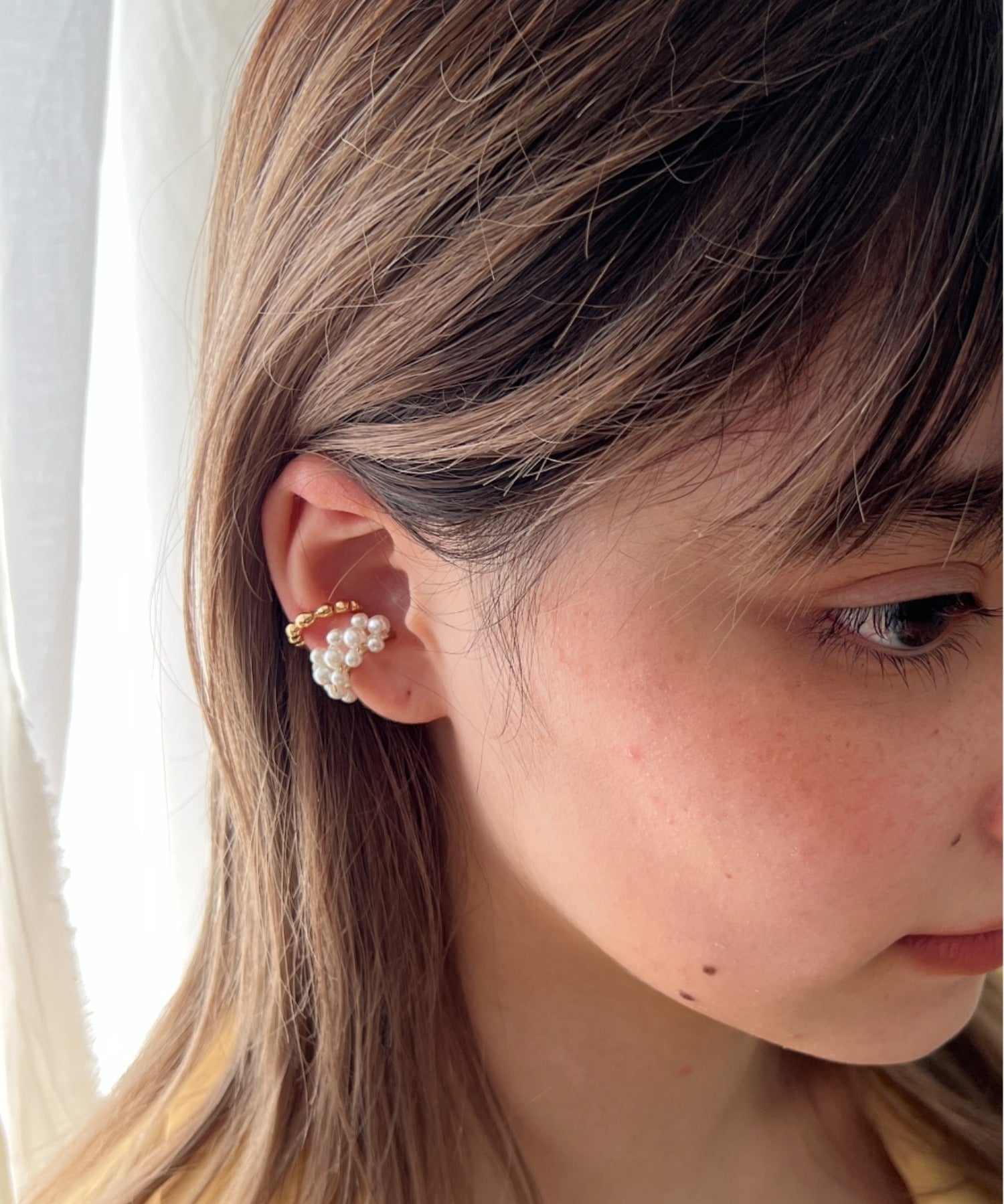 ciite' シーテ イヤーカフ パール&メタル イヤーカフセット