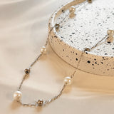 【 金属アレルギー対応 】 スイングパーリーネックレス サージカルステンレス