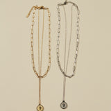 ciite' シーテ ネックレス 【 金属アレルギー対応 】 2連 エリザベス コインネックレス サージカルステンレス