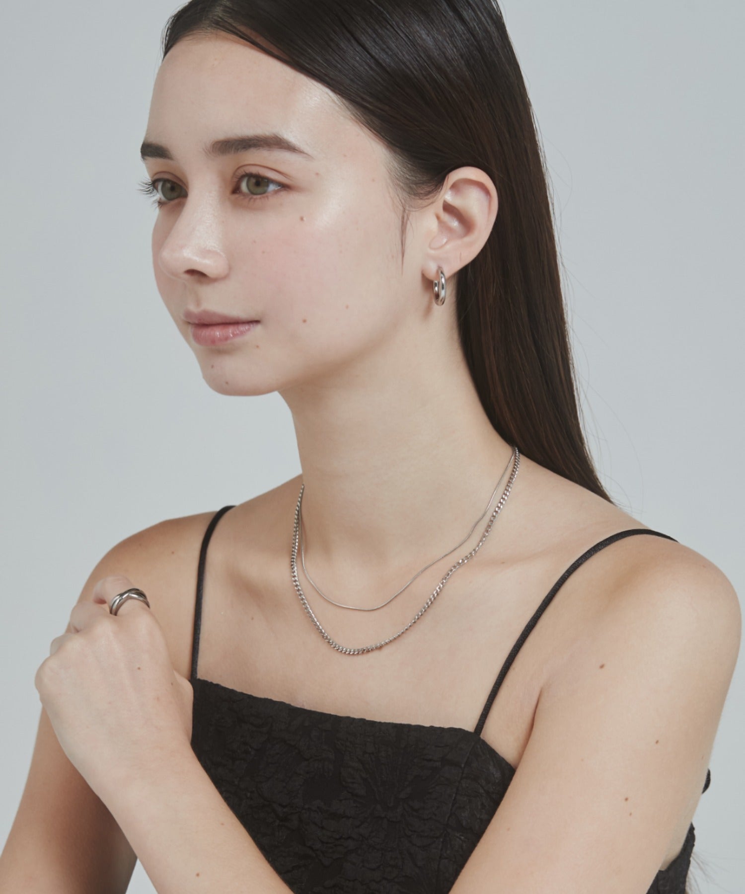 ciite' シーテ ネックレス 【 金属アレルギー対応 】 チェーンネックレス 2セット サージカルステンレス （38～43cm, 40～45cm）