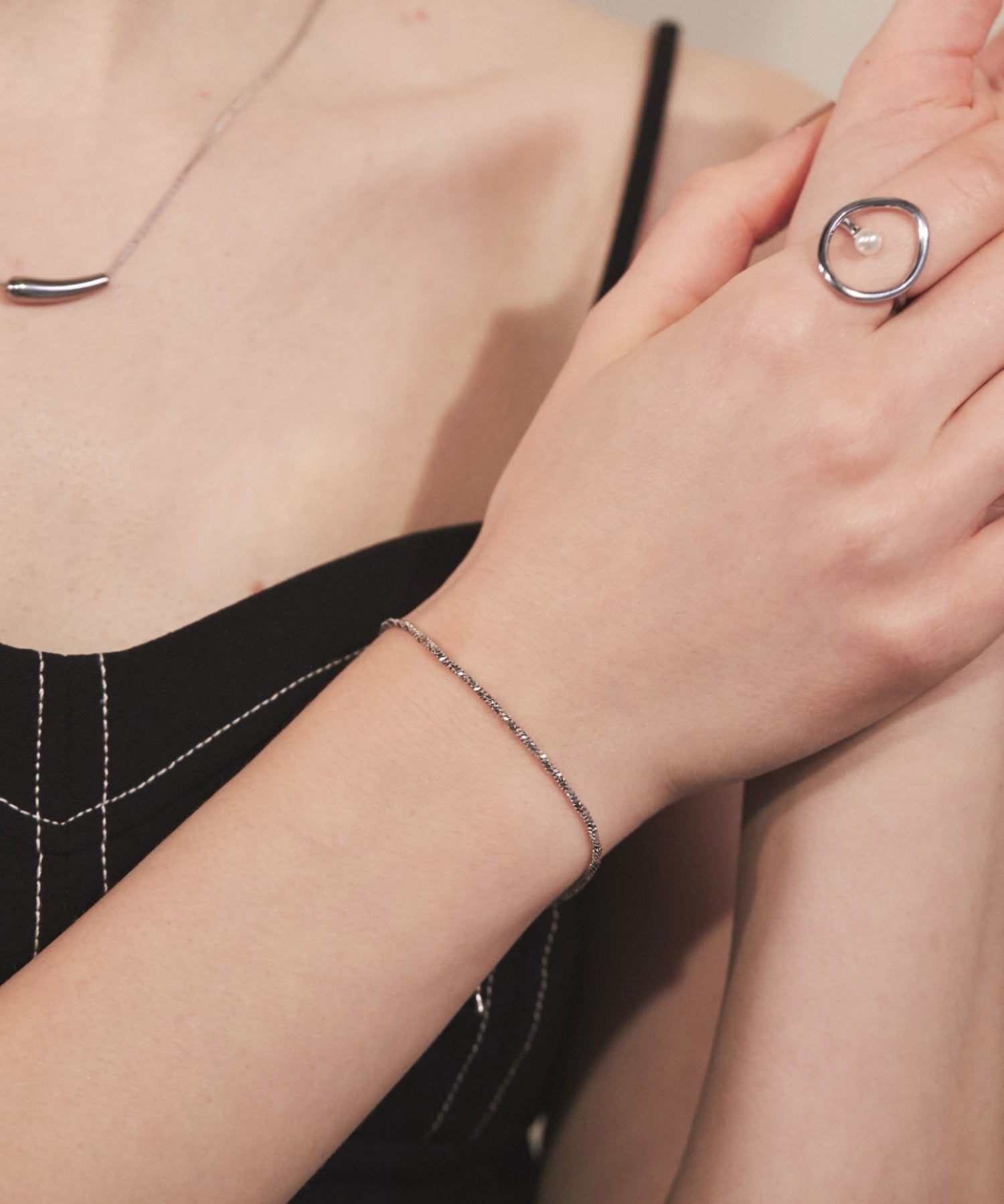 ciite' シーテ ブレスレット 【 金属アレルギー対応 】グリッターチェーンブレスレット サージカルステンレス