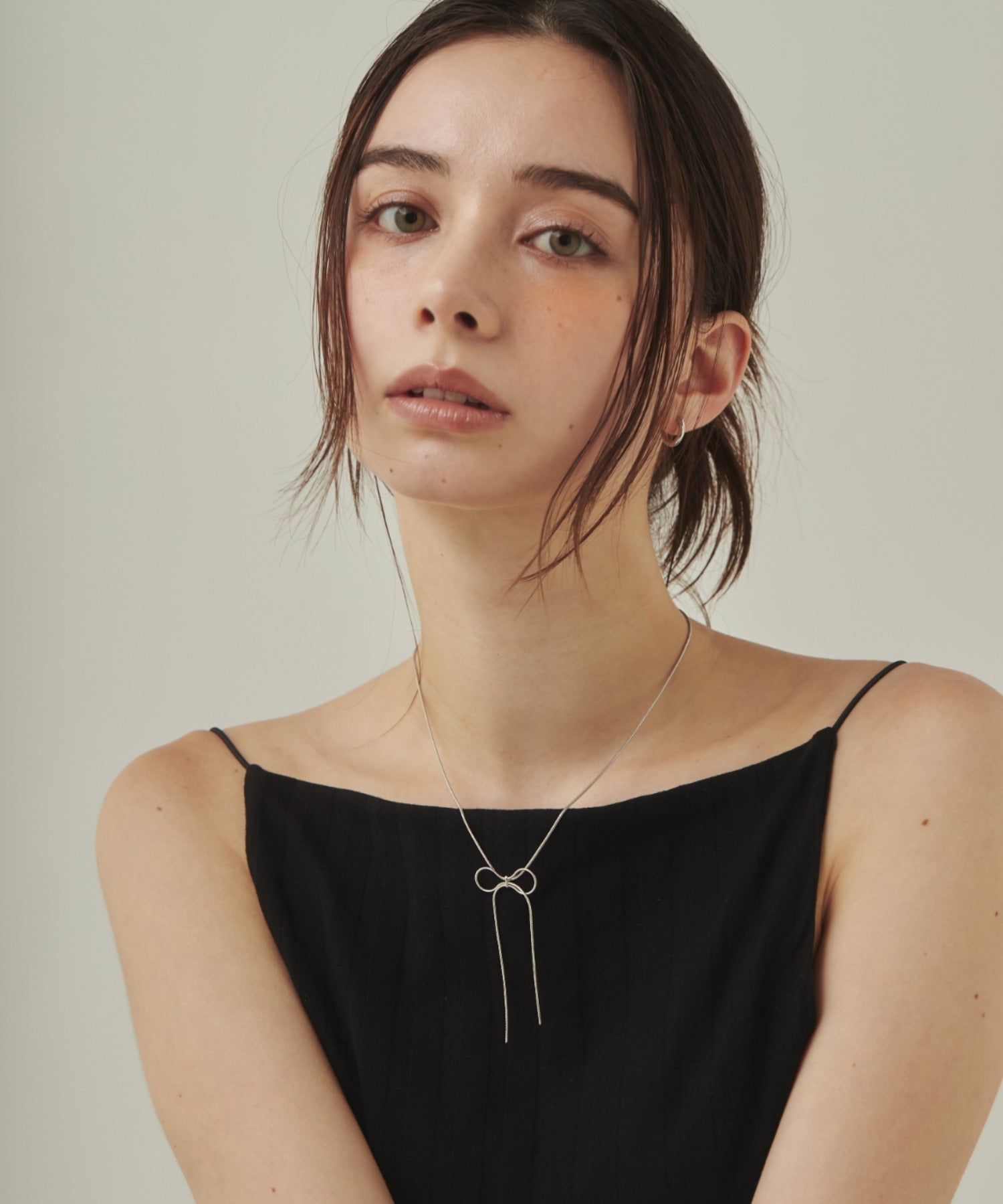 ciite' シーテ ネックレス 【 金属アレルギー対応 】 simple ribbon necklace / シンプル リボン ネックレス サージカルステンレス