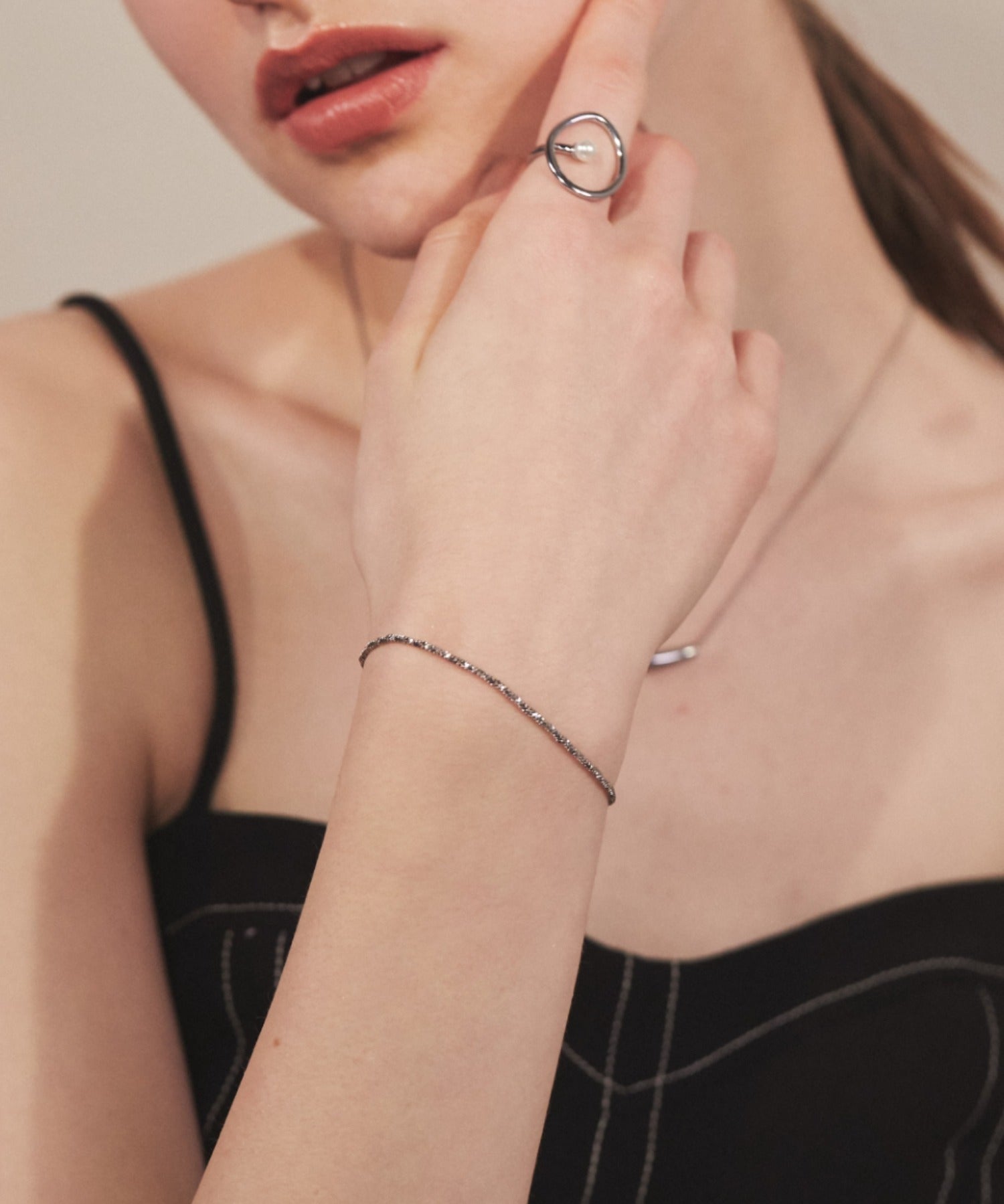 ciite' シーテ ブレスレット 【 金属アレルギー対応 】グリッターチェーンブレスレット サージカルステンレス