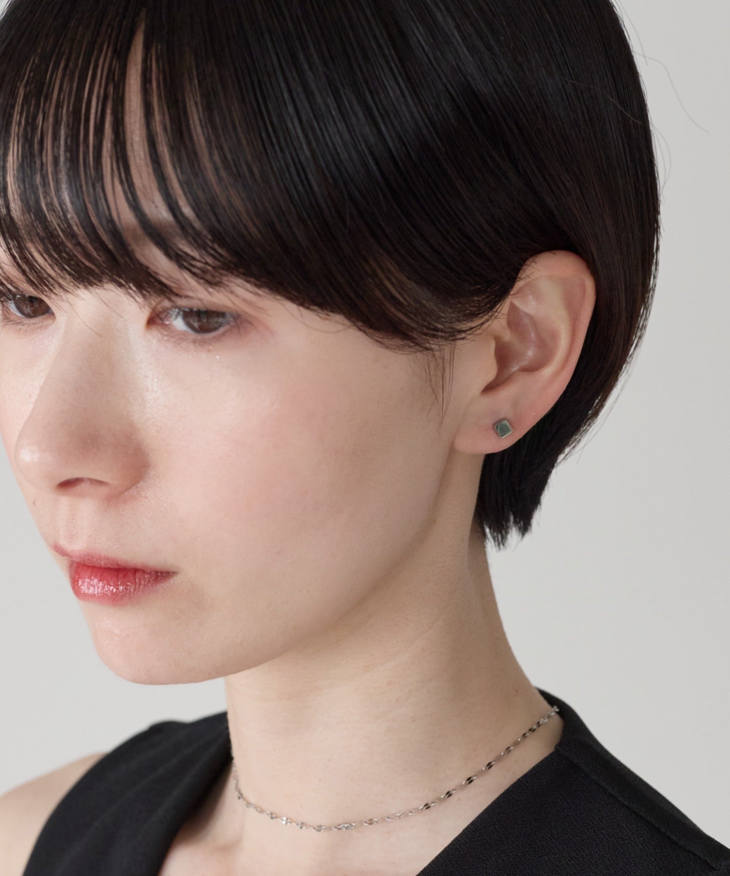 ciite' シーテ ピアス（両耳用） 【金属アレルギー対応】シンプルスクエア ピアス