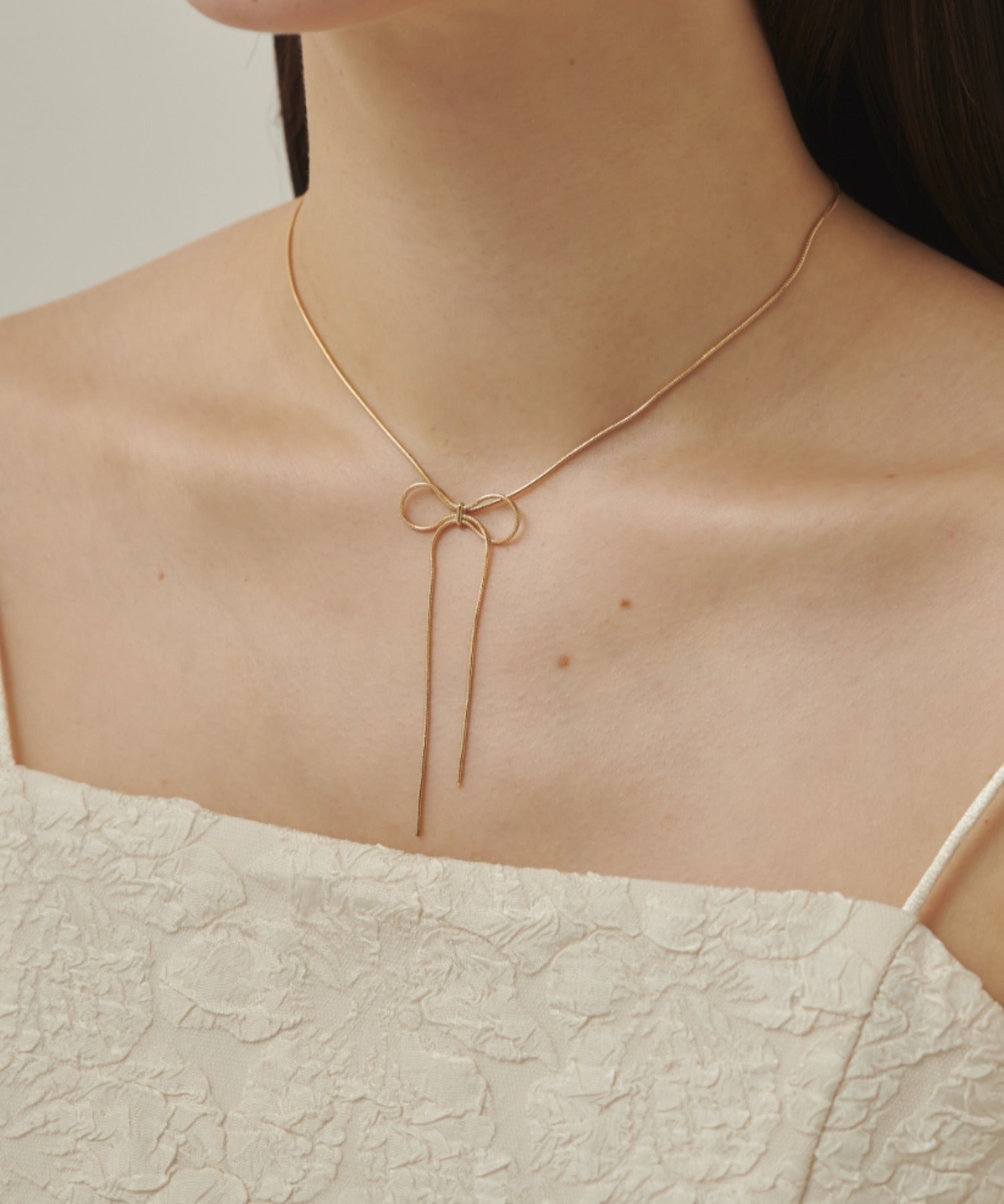 ciite' シーテ ネックレス 【 金属アレルギー対応 】 simple ribbon necklace / シンプル リボン ネックレス サージカルステンレス