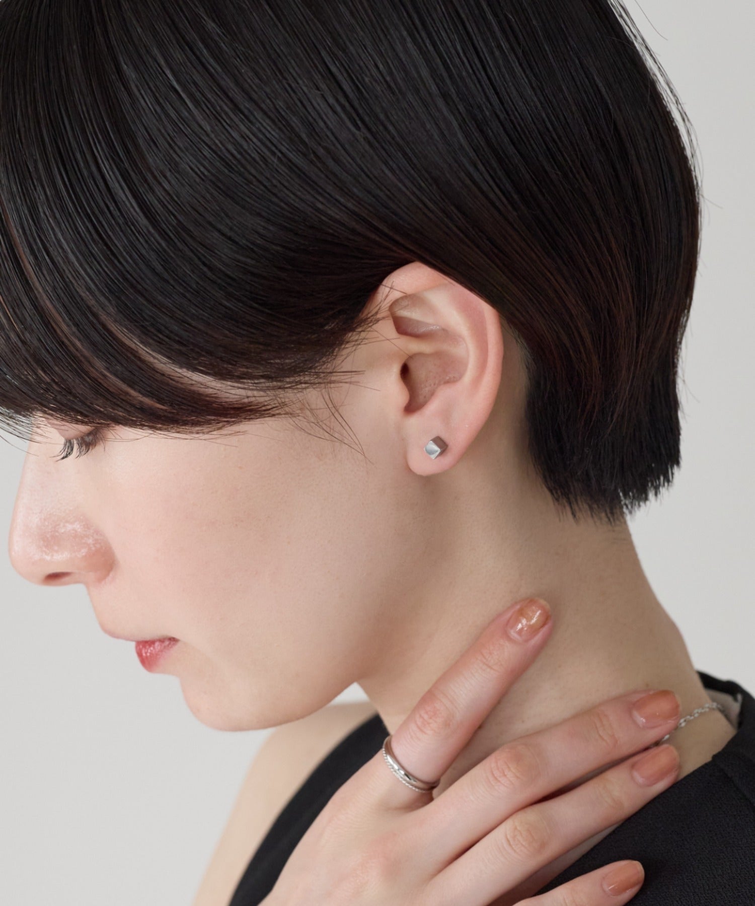 ciite' シーテ ピアス（両耳用） 【金属アレルギー対応】シンプルスクエア ピアス