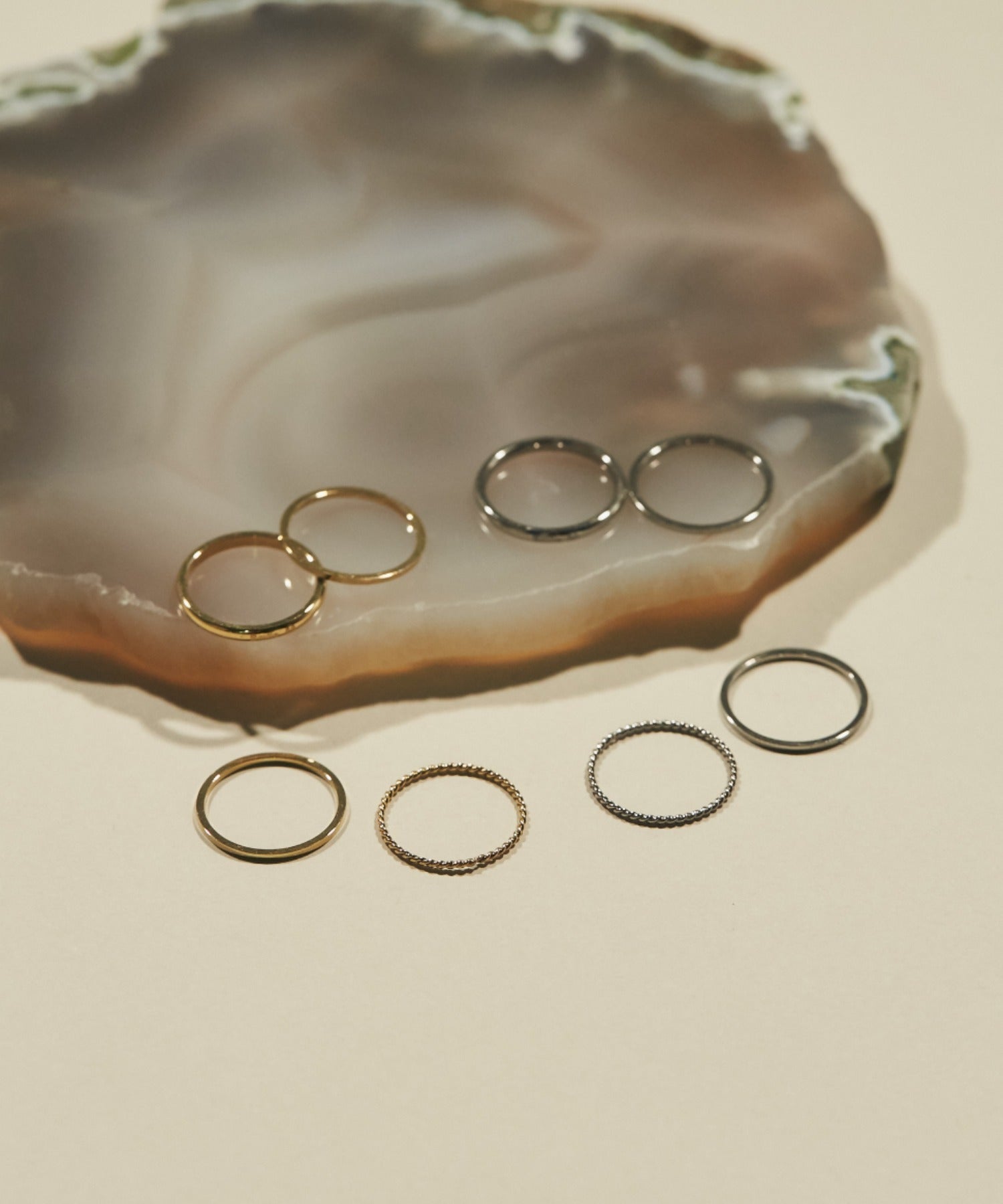 ciite' シーテ リング 【 金属アレルギー対応 】シンプルリング 4個セット サージカルステンレス