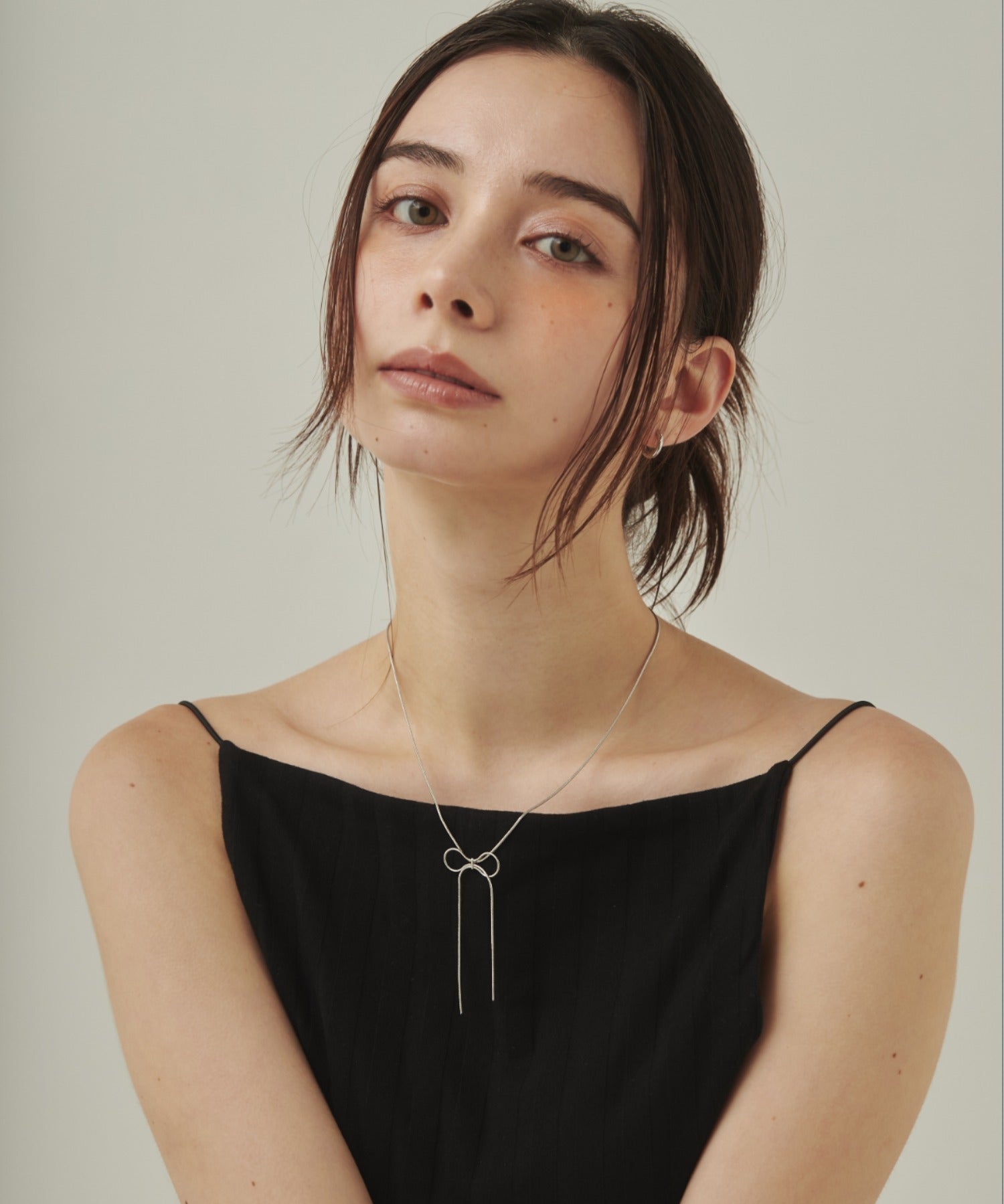 ciite' シーテ ネックレス 【 金属アレルギー対応 】 simple ribbon necklace / シンプル リボン ネックレス サージカルステンレス