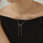 ciite' シーテ ネックレス 【 金属アレルギー対応 】 simple ribbon necklace / シンプル リボン ネックレス サージカルステンレス