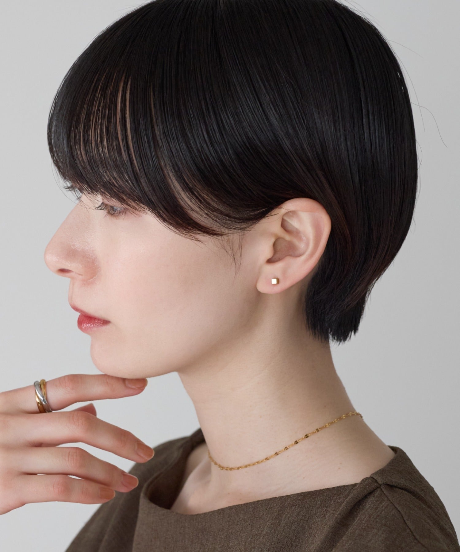 ciite' シーテ ピアス（両耳用） 【金属アレルギー対応】シンプルスクエア ピアス