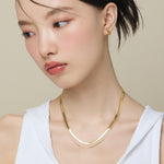 ciite' シーテ ネックレス 【 金属アレルギー対応 】 2連スネークチェーンネックレス サージカルステンレス