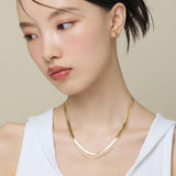 ciite' シーテ ネックレス 【 金属アレルギー対応 】 2連スネークチェーンネックレス サージカルステンレス