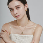 ciite' シーテ ネックレス 【 金属アレルギー対応 】 2連 エリザベス コインネックレス サージカルステンレス