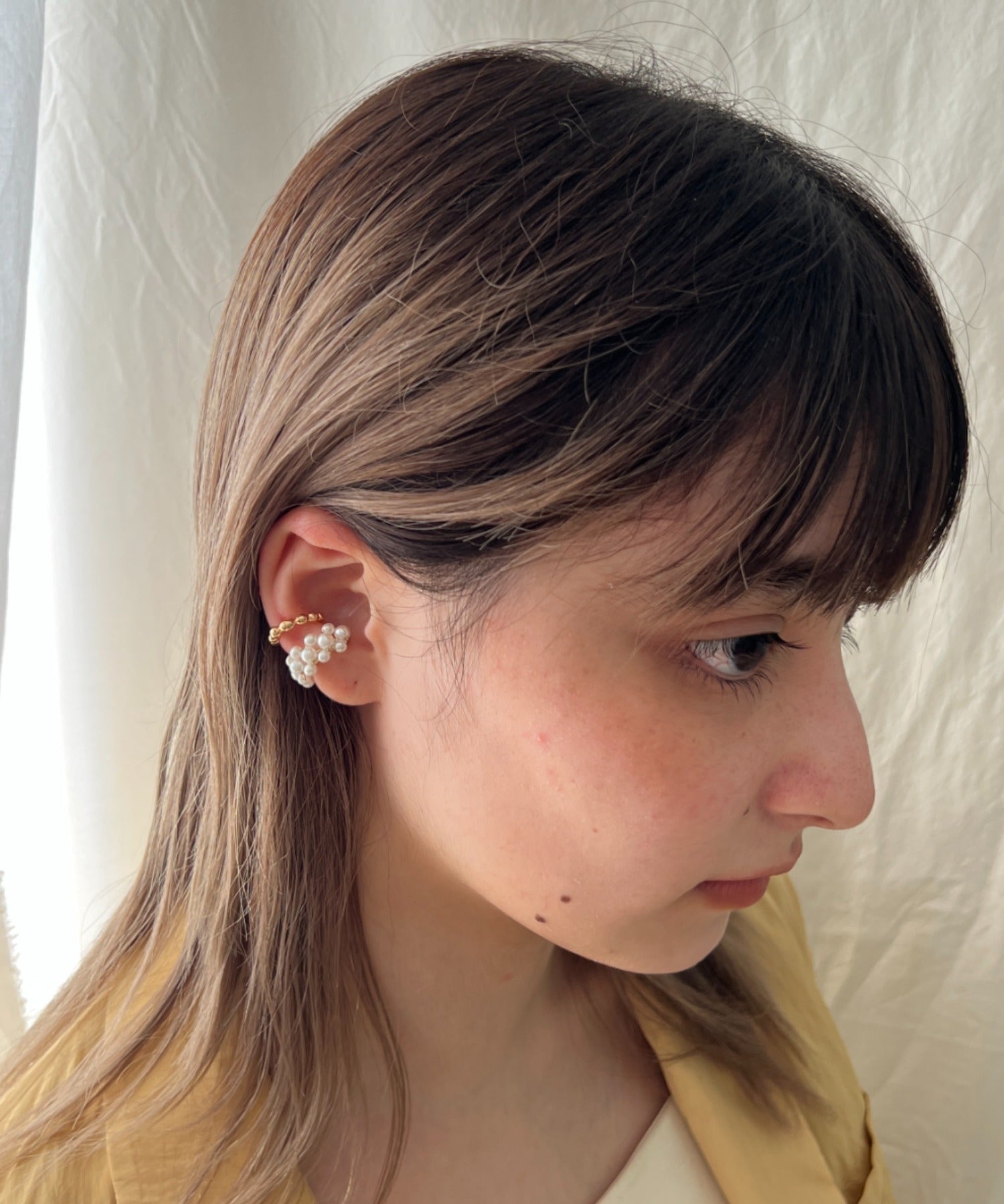 ciite' シーテ イヤーカフ パール&メタル イヤーカフセット