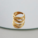 ciite' シーテ リング 【 金属アレルギー対応 】 ニュアンスダブルライン リング サージカルステンレス