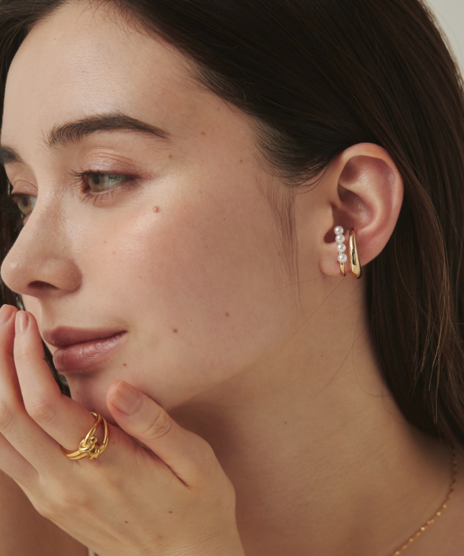 ciite' シーテ イヤーカフ 【 金属アレルギー対応 】ミニパールイヤーカフ サージカルステンレス