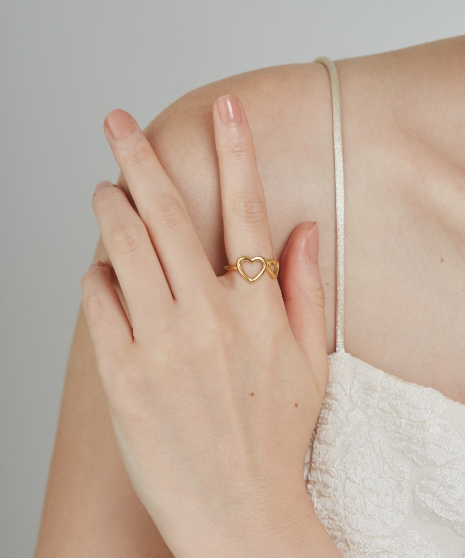 ciite' シーテ リング 【 金属アレルギー対応 】 ダブルハートリング サージカルステンレス