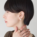 ciite' シーテ ピアス（両耳用） 2way ダブルパールピアス