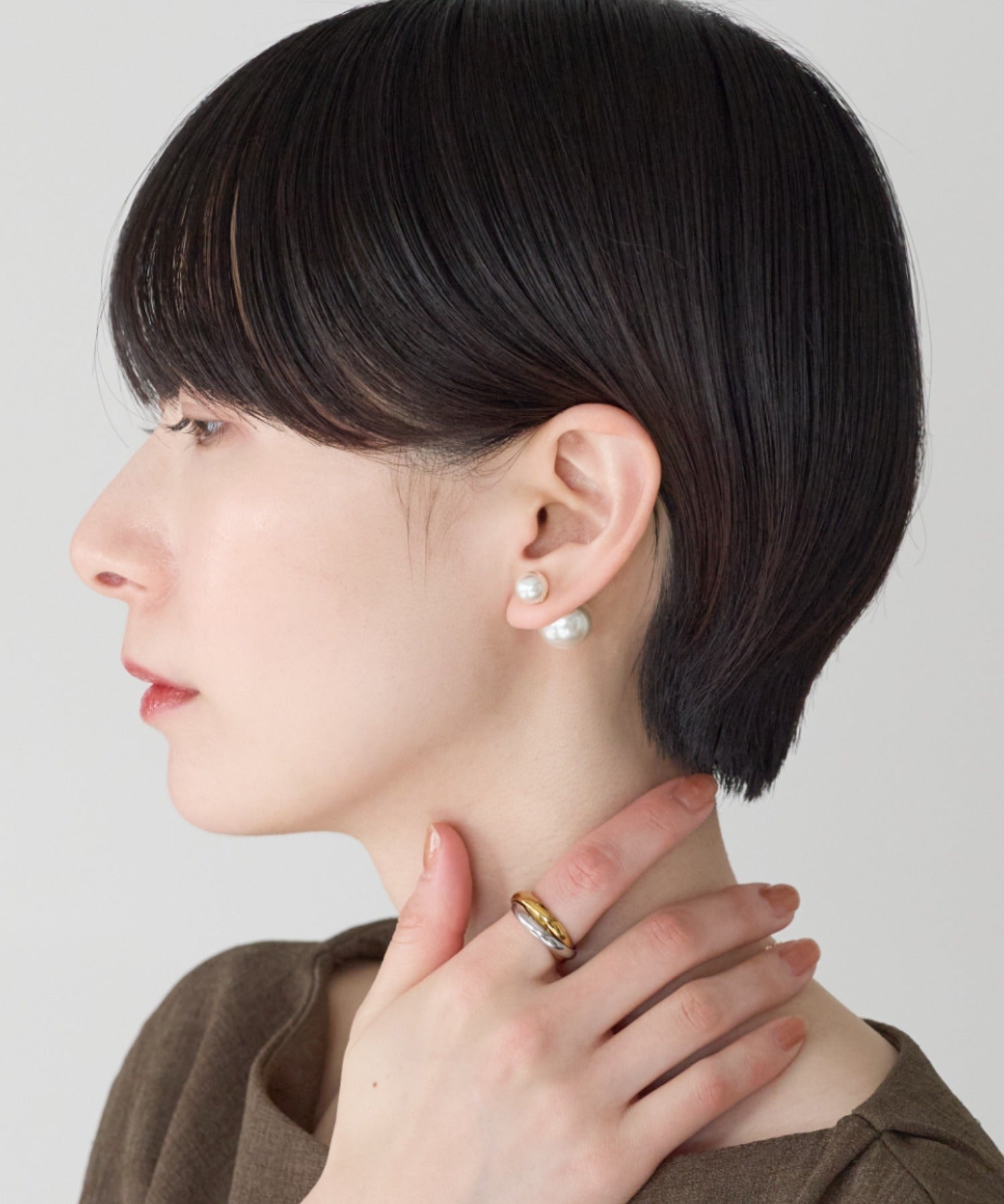 ciite' シーテ ピアス（両耳用） 2way ダブルパールピアス