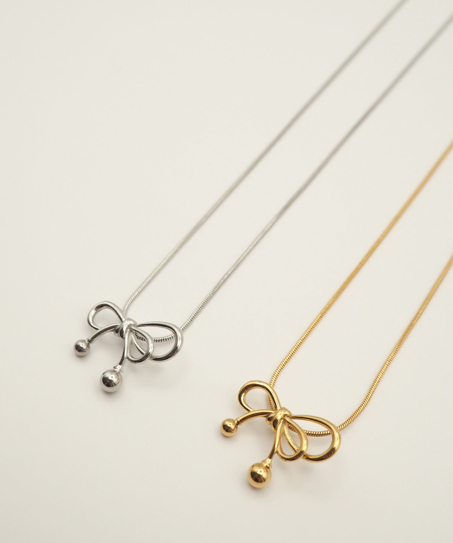 ciite' シーテ ネックレス 【 金属アレルギー対応 】 ミニリボンネックレス サージカルステンレス