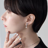 ciite' シーテ イヤリング シリコン付 デザインビジュー パールイヤリング