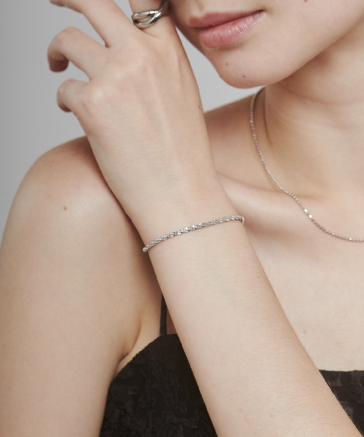 ciite' シーテ ブレスレット 【 金属アレルギー対応 】 グリッターチェーンブレスレット サージカルステンレス