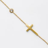 ciite' シーテ ブレスレット 【 金属アレルギー対応 】 クロスビジューブレスレット サージカルステンレス