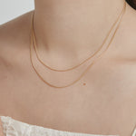 ciite' シーテ ネックレス 【 金属アレルギー対応 】 1mm スネークネックレス 2個セット サージカルステンレス 36～41cm, 39～44cm