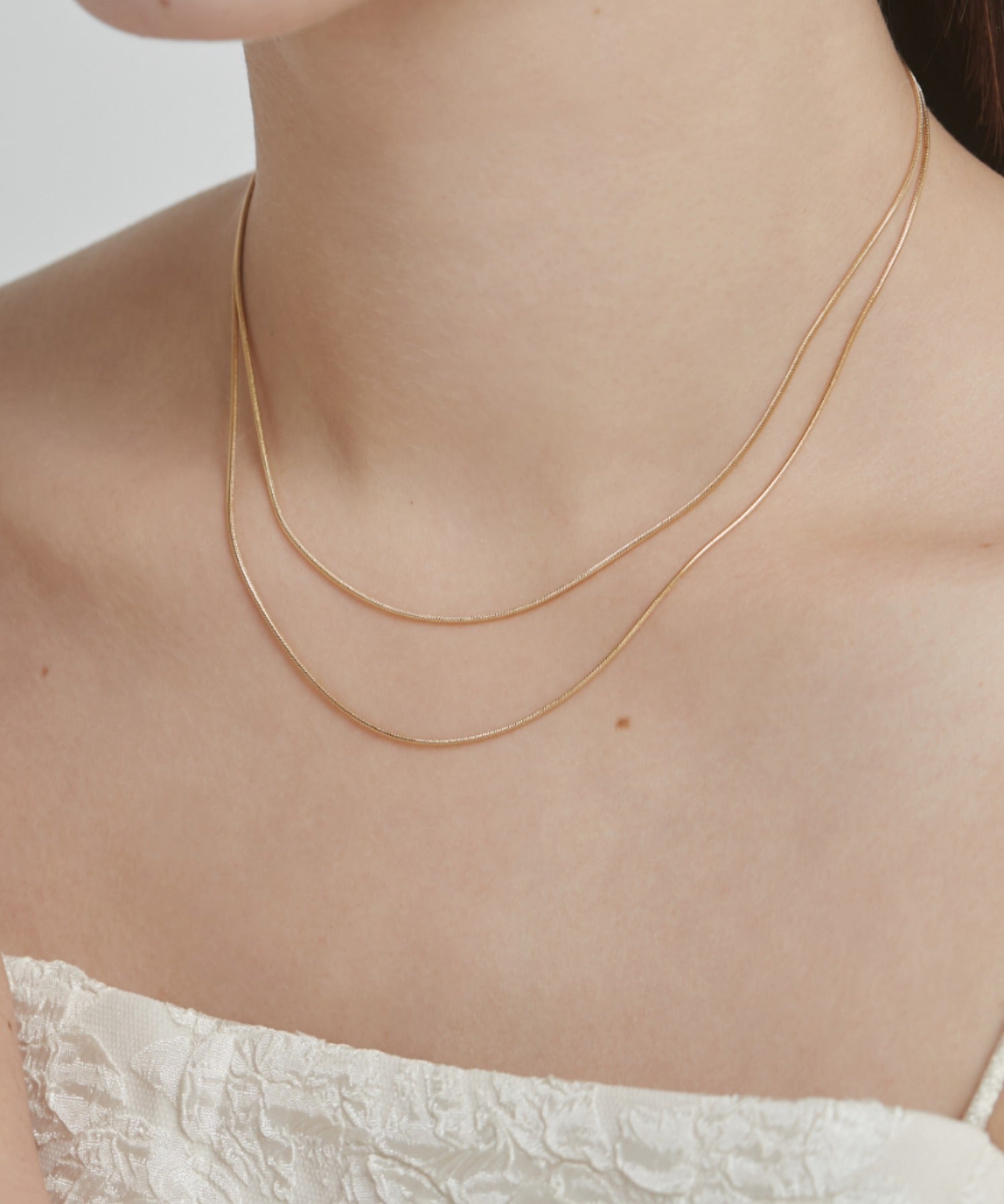 ciite' シーテ ネックレス 【 金属アレルギー対応 】 1mm スネークネックレス 2個セット サージカルステンレス 36～41cm, 39～44cm