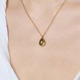 ciite' シーテ ネックレス 【 金属アレルギー対応 】 シズクビジューネックレス サージカルステンレス