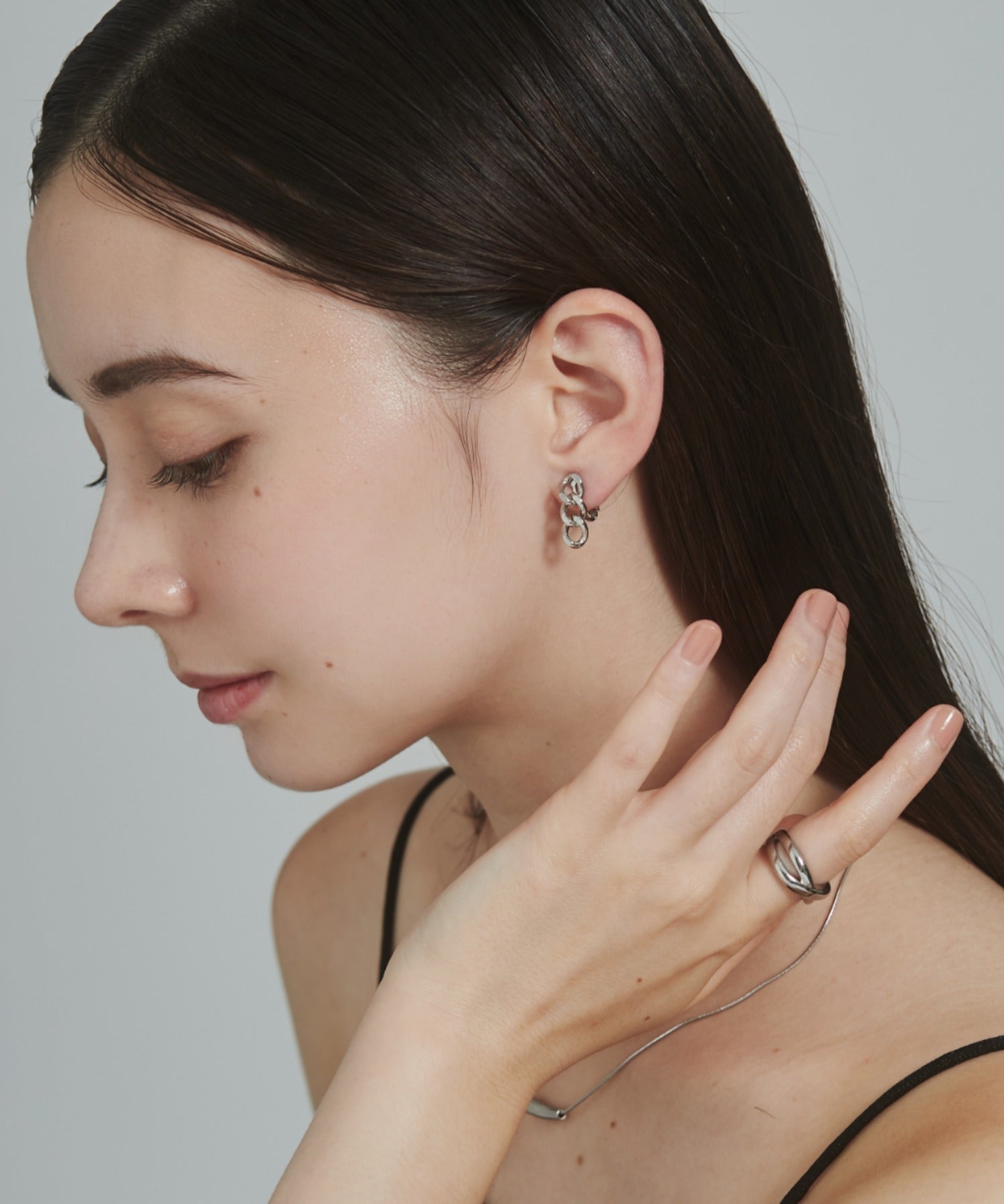 ciite' シーテ イヤリング 【 金属アレルギー対応 】 チェーンモチーフ イヤリング サージカルステンレス (両耳用)