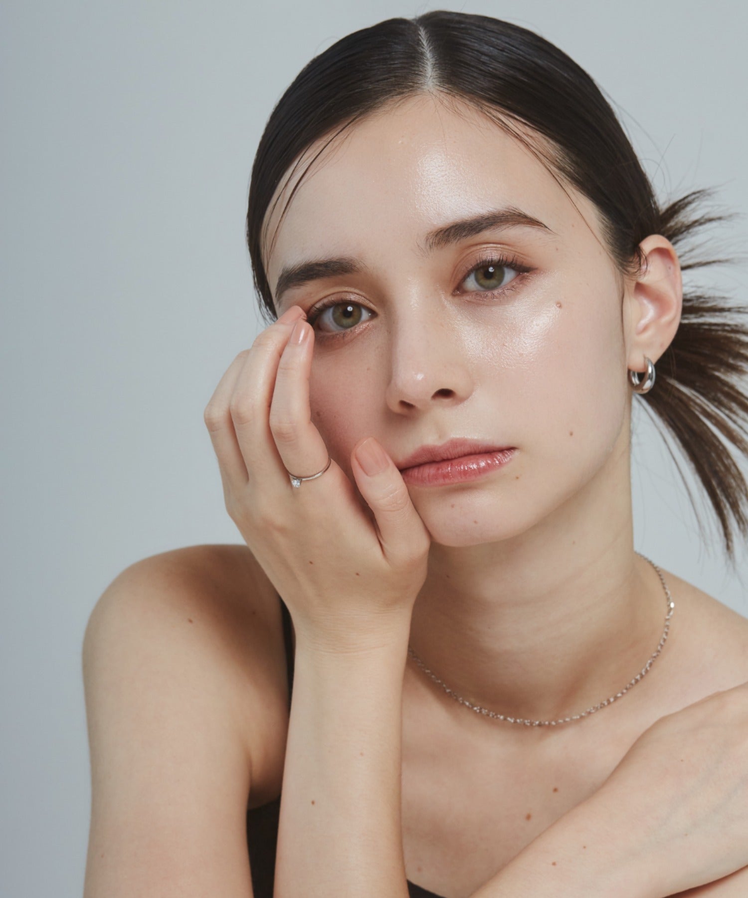 ciite' シーテ リング 【 金属アレルギー対応 】 シンプルビジューリング サージカルステンレス