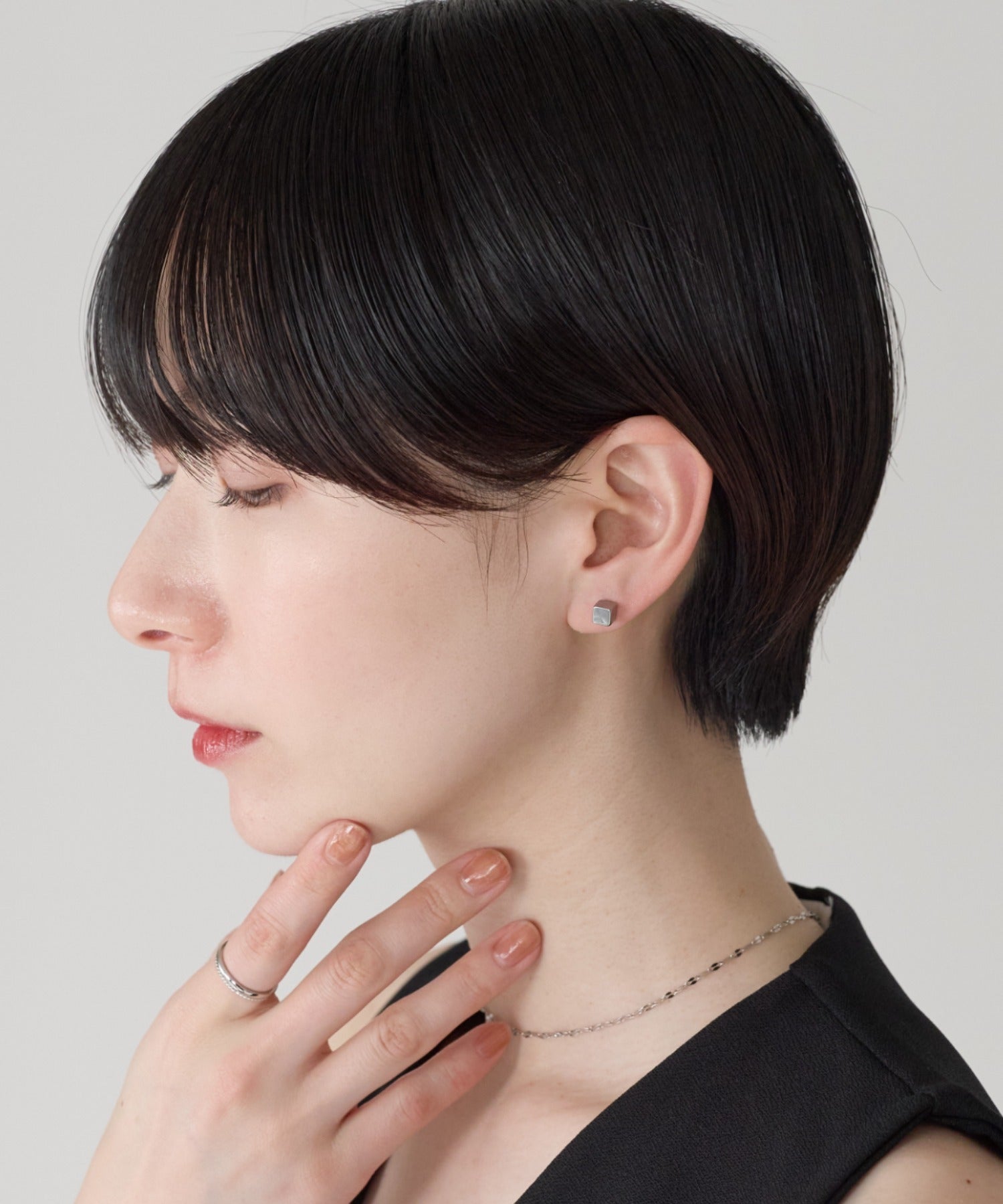ciite' シーテ ピアス（両耳用） 【金属アレルギー対応】シンプルスクエア ピアス