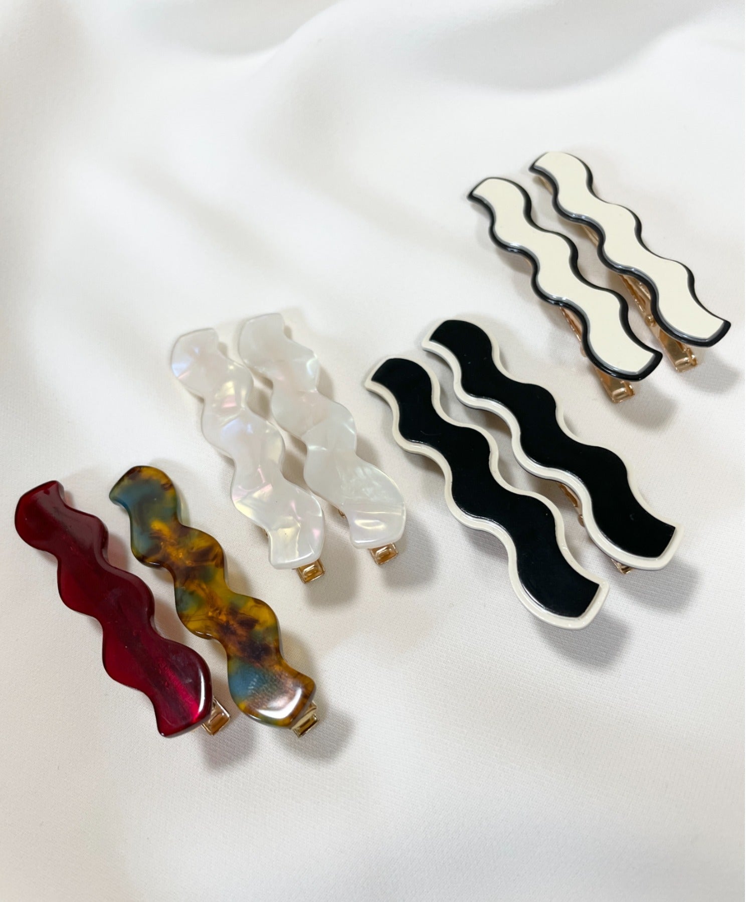 ciite' シーテ ヘアアクセサリー ウェーブデザインヘアピン 2個セット