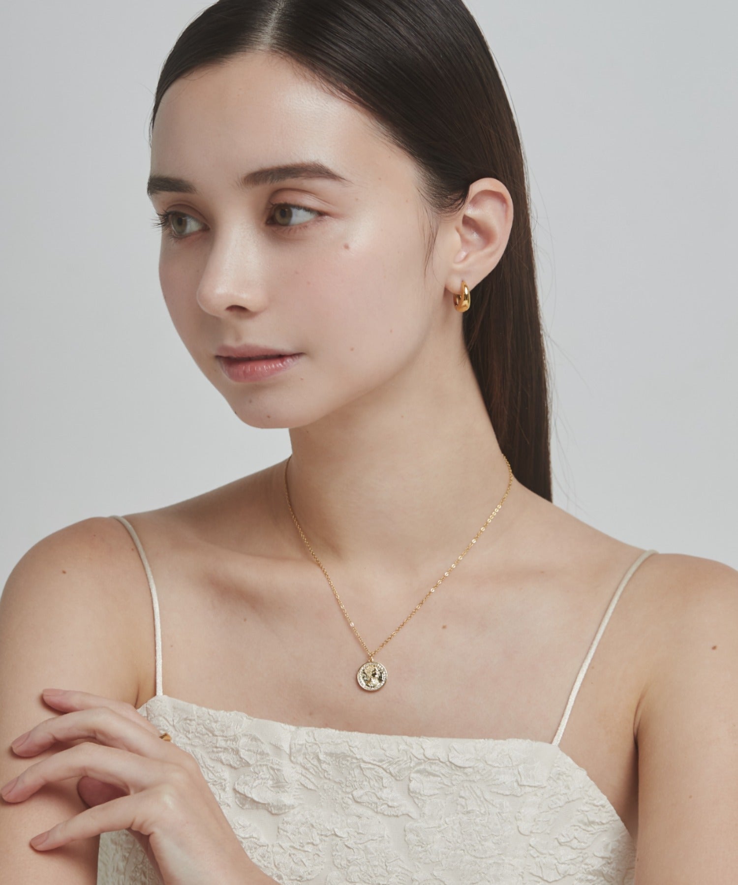 ciite' シーテ ネックレス 【 金属アレルギー対応 】 ビジューコインネックレス サージカルステンレス