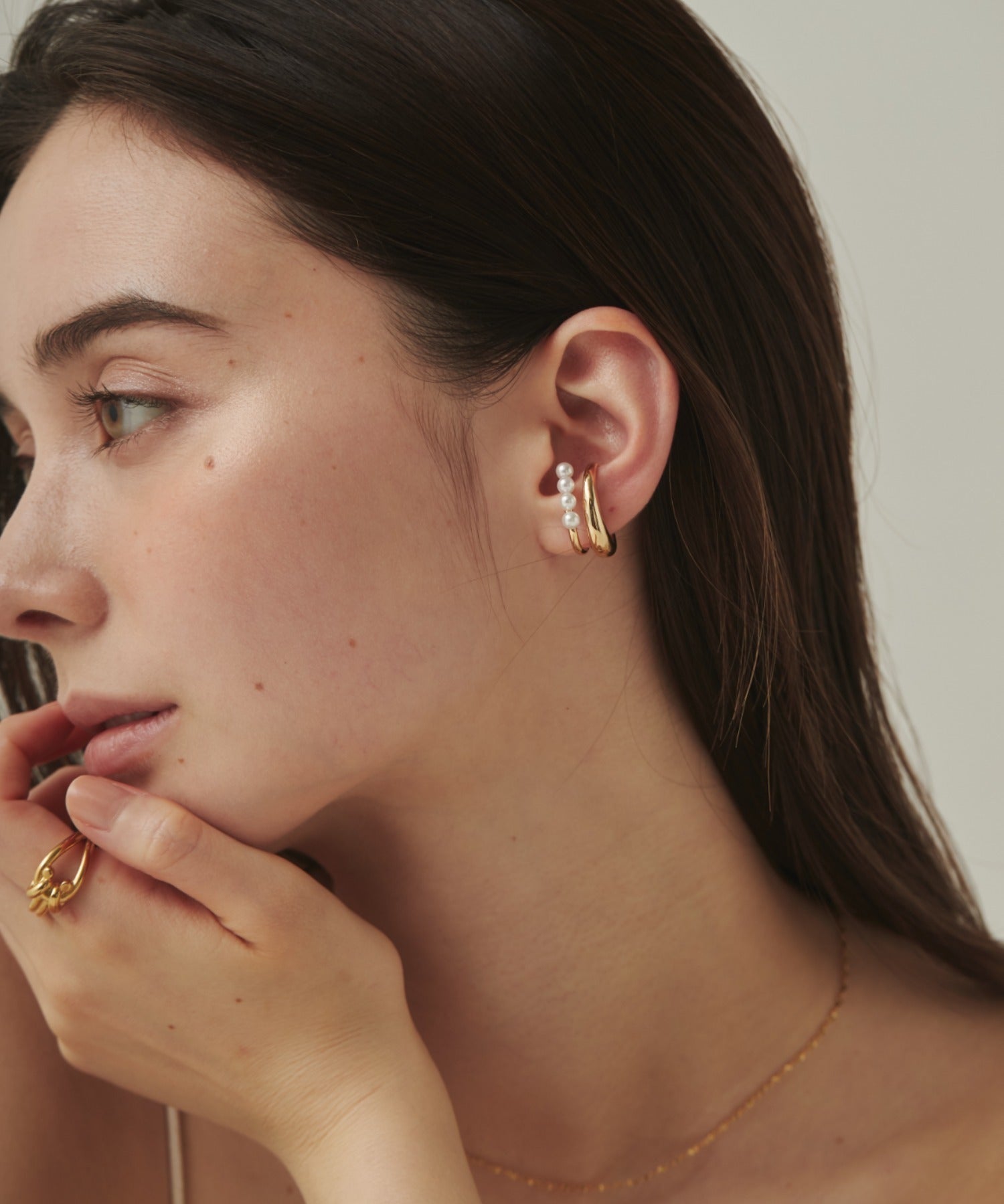 ciite' シーテ イヤーカフ 【 金属アレルギー対応 】ミニパールイヤーカフ サージカルステンレス