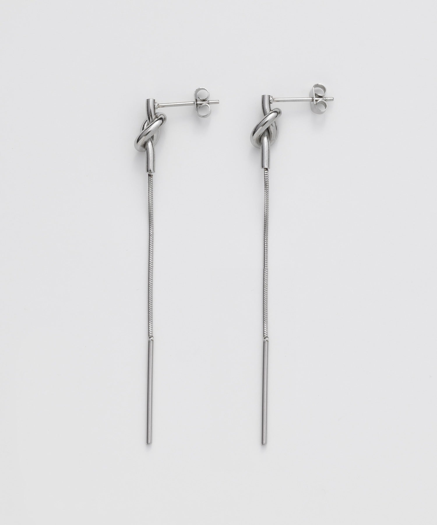 ciite' シーテ ピアス（両耳用） 【 金属アレルギー対応 】 ノットチェーンピアス サージカルステンレス (両耳用)