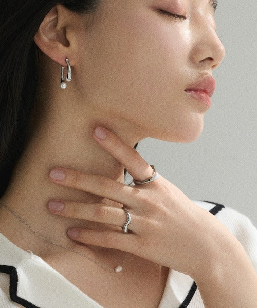 ciite' シーテ リング 【 金属アレルギー対応 】 パールモチーフリング サージカルステンレス