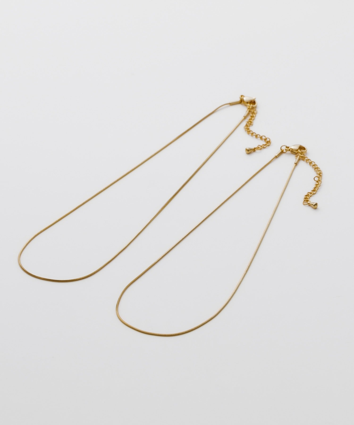 ciite' シーテ ネックレス 【 金属アレルギー対応 】 1mm スネークネックレス 2個セット サージカルステンレス 36～41cm, 39～44cm